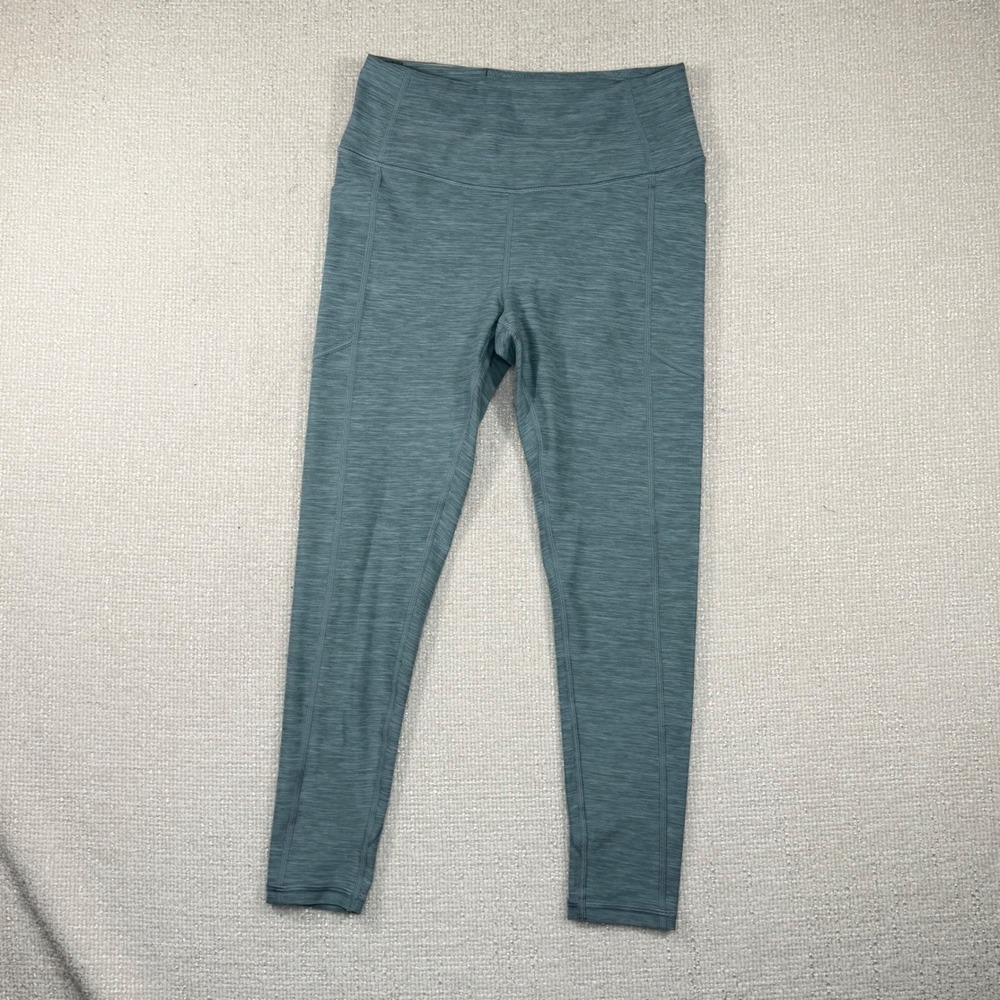 Victoria's Secret‎ Womens High Rise Space Dye Pocket Leggings Teal Blue Size 6